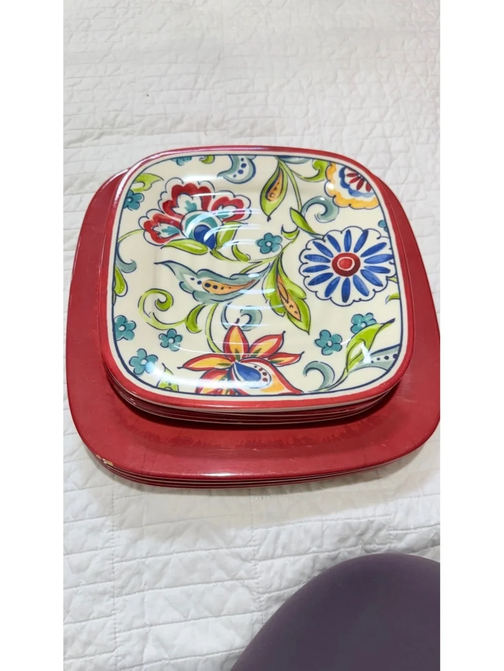 Set of 8 Decorative Dinner & Dessert Plates